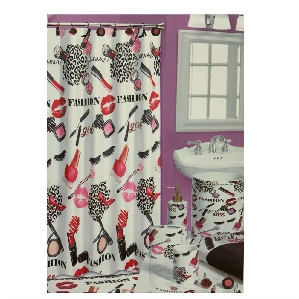 Fashion Girl Boss Bathroom Tumbler Ceramic Accessory Makeup Animal Print